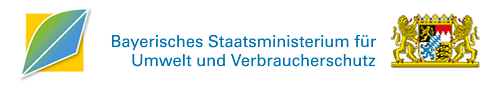 Zur Startseite des Internetangebots des Bayerischen Staatsministeriums für Umwelt und Verbraucherschutz. Das bild zeigt den Ministeriumsschritzug und das Wappen des Freistaats Bayern